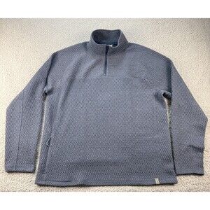 LL Bean Ridgeknit Quarter Zip Pullover Men Large Carbon Navy Outdoors Hiking New